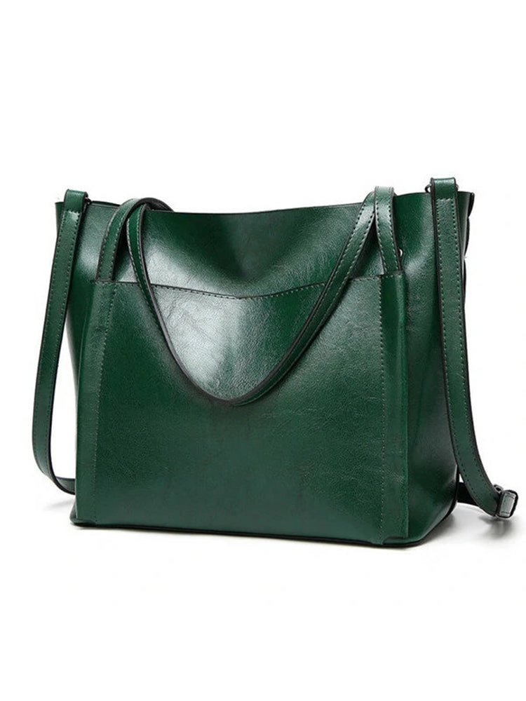 Women Vintage Leather Handbags Retro Shoulder Bag Tote Bag