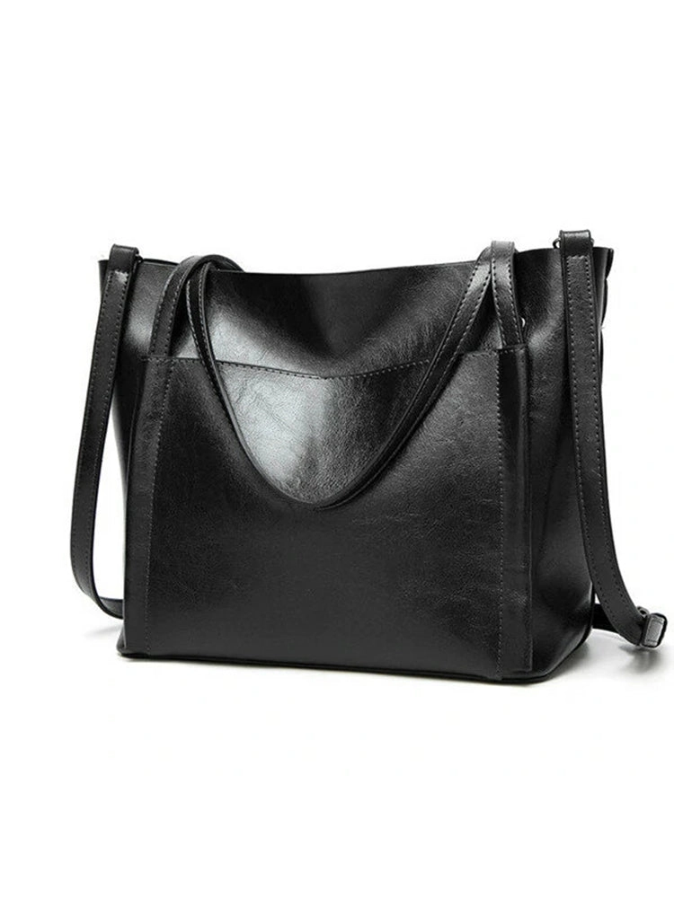 Women Vintage Leather Handbags Retro Shoulder Bag Tote Bag