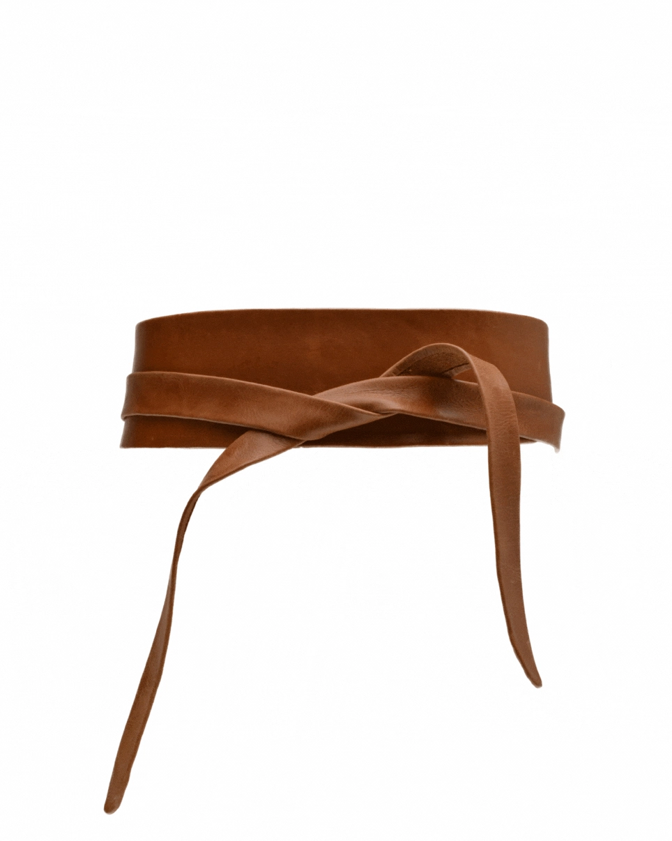 Wrap Leather Belt - Grey