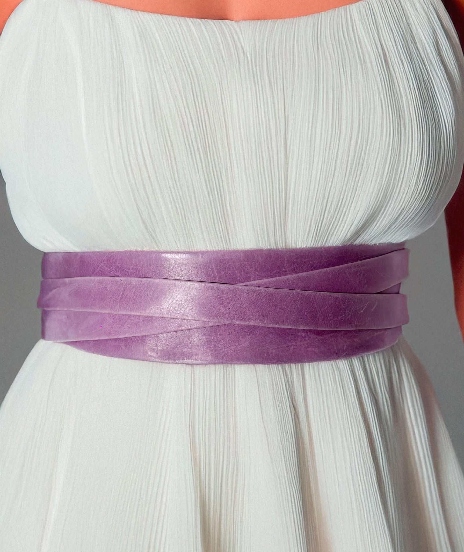 Wrap Leather Belt - Lavender