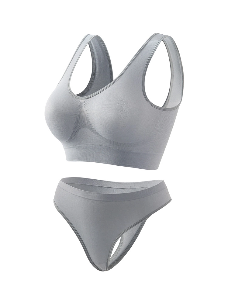 Yoga Vest Sports Wire-free Bra Set