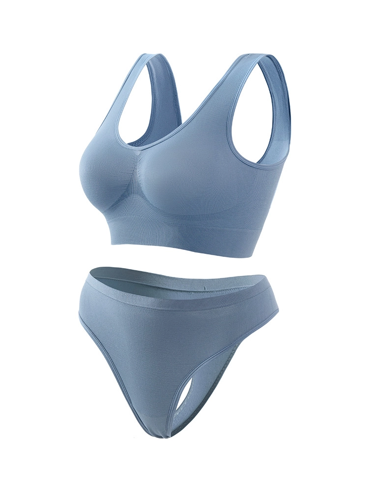 Yoga Vest Sports Wire-free Bra Set