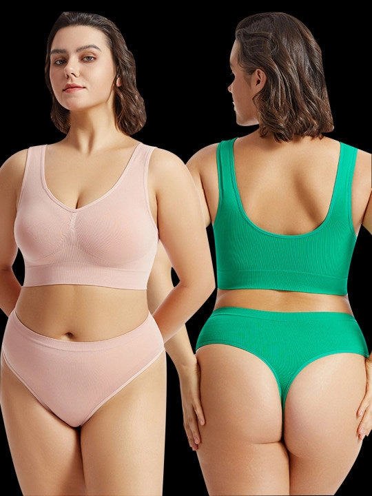 Yoga Vest Sports Wire-free Bra Set